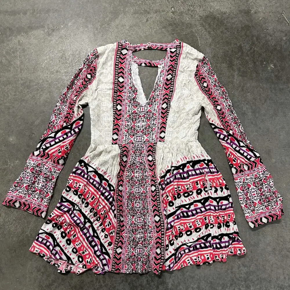 Free People Teagan Border Printed Mini Dress